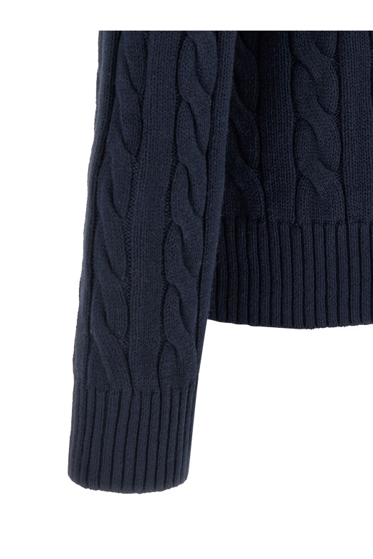 Cotton braided sweater Blue
