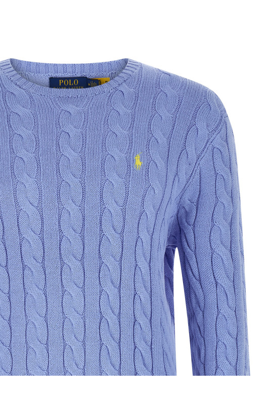 Свитер из хлопковой плетеной ткани, СИНИЙ POLO RALPH LAUREN 710775885535