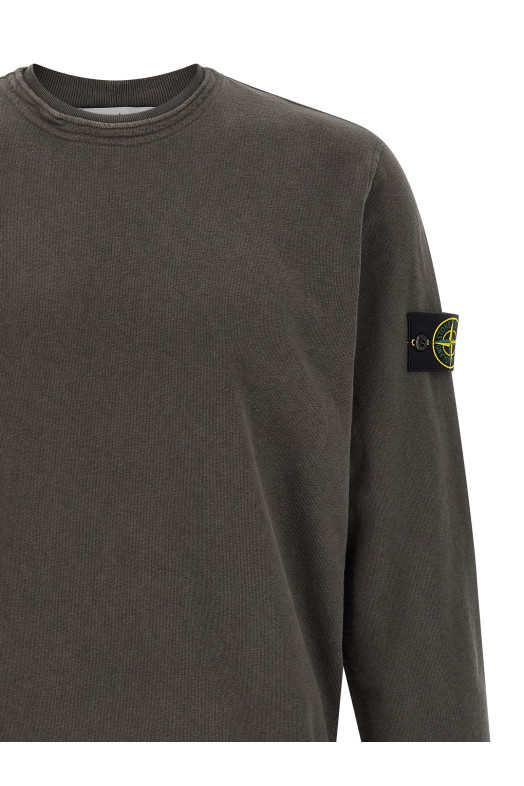 Свитшот из матового хлопка, серый STONE ISLAND L1S156100034S0060V0165