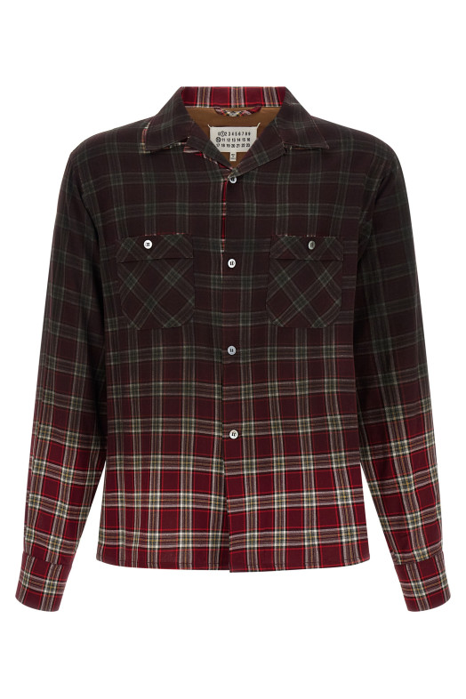 Check shirt with gradient effect Red
