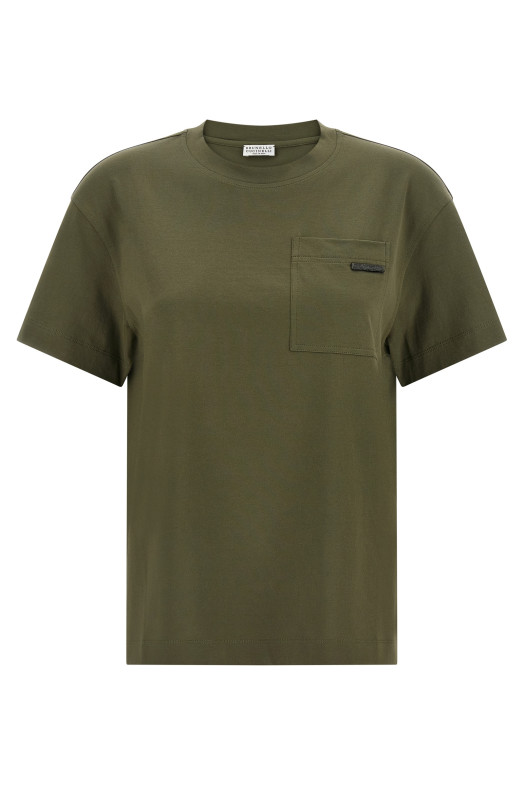 'Shiny Tab' T-shirt Green
