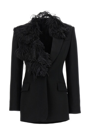 Feather blazer Black