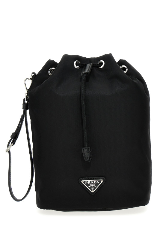 Сумка-ведро из нейлона, черная PRADA 1NS369R067F0002