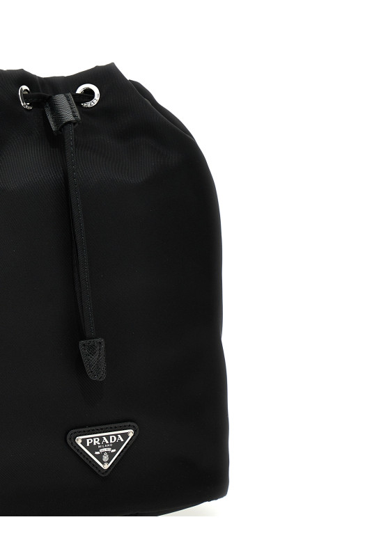 Сумка-ведро из нейлона, черная PRADA 1NS369R067F0002