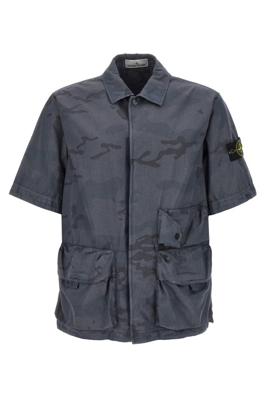Рубашка в камуфляжном стиле, синяя STONE ISLAND L1S151100024S00E9V002D
