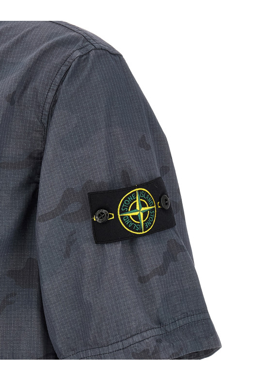 Рубашка в камуфляжном стиле, синяя STONE ISLAND L1S151100024S00E9V002D