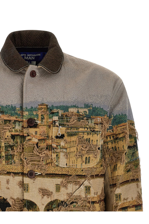 Jacquard square jacket Multicolor