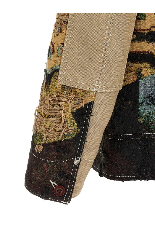 Jacquard square jacket Multicolor