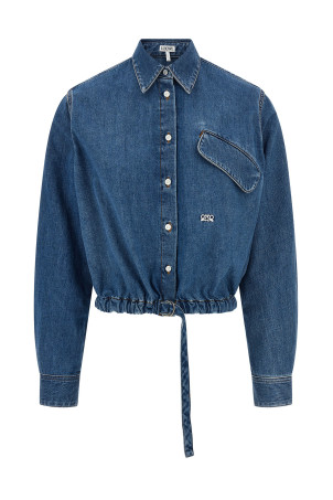 Shirt with belt Blue