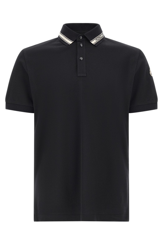 Jacquard logo polo shirt Blue