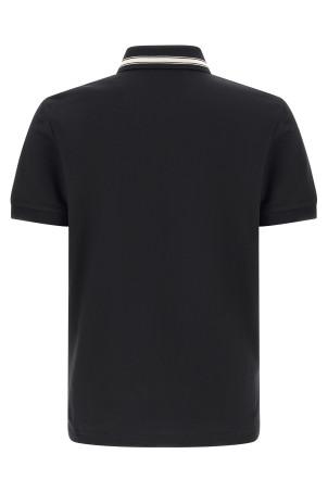 Поліестерна сорочка-поло з жакардовим логотипом, синя MONCLER L10918A000228472077X