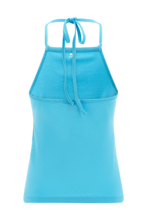 Logo embroidery tank top BLUE
