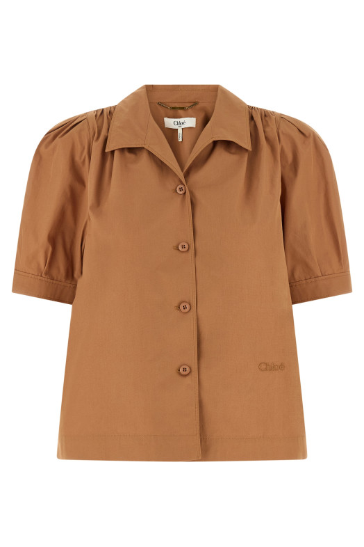 Рубашка с вышитым логотипом  Коричневая CHLOÉ CH26UHT8914426U