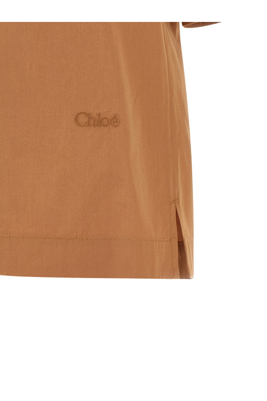 Рубашка с вышитым логотипом  Коричневая CHLOÉ CH26UHT8914426U