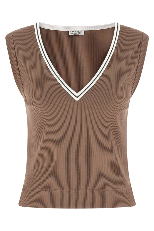 Майка «Shiny Trim» коричневого цвета MG902DO302CMA46