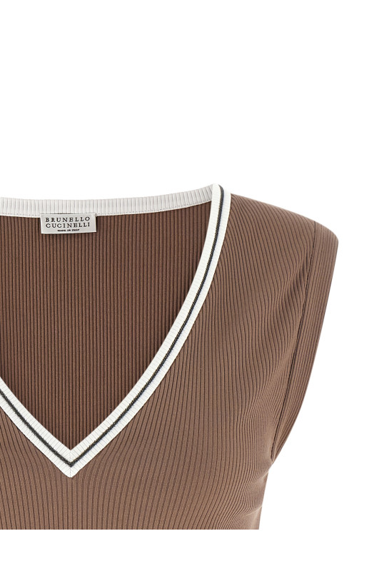 Майка «Shiny Trim» коричневого цвета MG902DO302CMA46