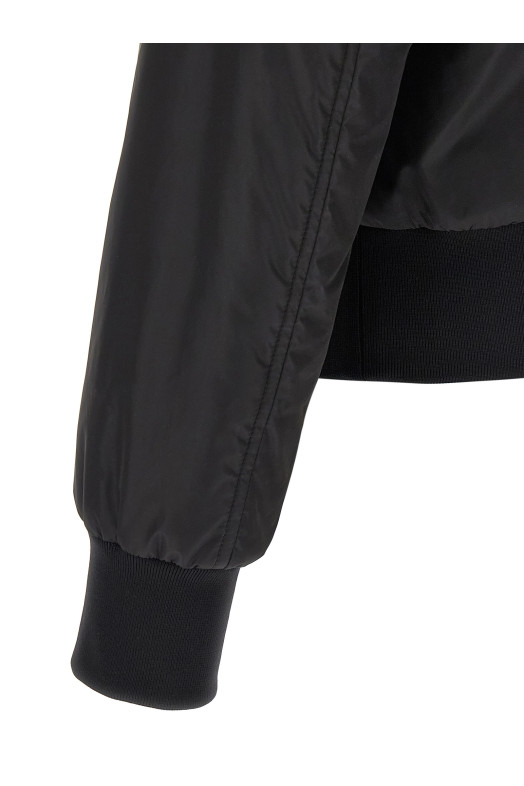 Logo plaque bomber jacket Black