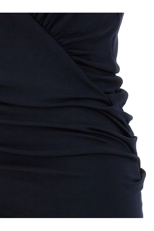 Платье из джерси, синее SAINT LAURENT 776444Y3I394140