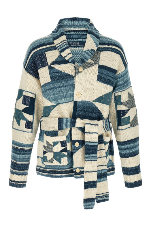 Patchwork cardigan Blue