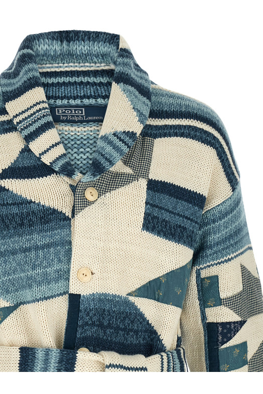 Patchwork cardigan Blue