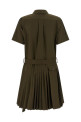 Pleated chemisier dress Green