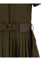 Pleated chemisier dress Green