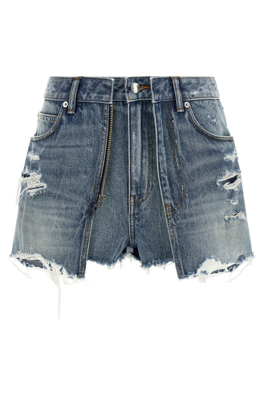 Double layer denim skort BLUE