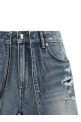 Double layer denim skort BLUE
