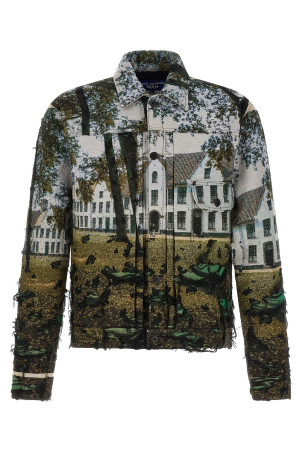 Jacquard square jacket Multicolor