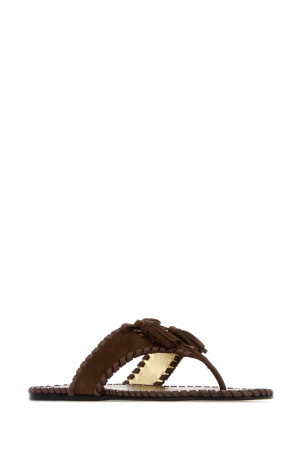 Brown suede thong slippers PRADA (1Y389OF005008)