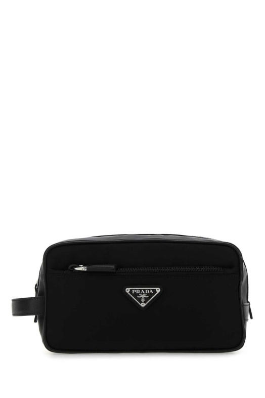 Черная косметичка из материала Re-Nylon от PRADA (2NA8192DMH)