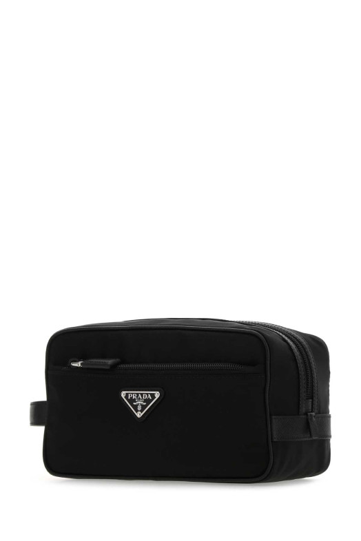 Черная косметичка из материала Re-Nylon от PRADA (2NA8192DMH)
