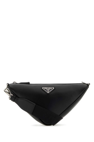 Black leather Triangle crossbody bag Black PRADA (2VH155VOLO2DDJ)
