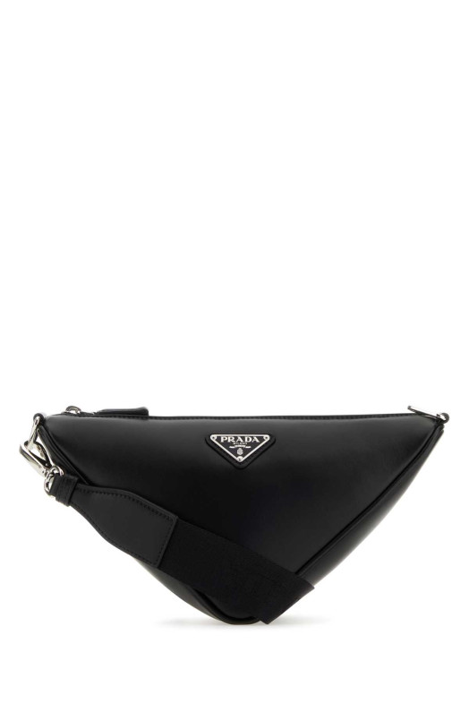 Black leather Triangle crossbody bag Black PRADA (2VH155VOLO2DDJ)