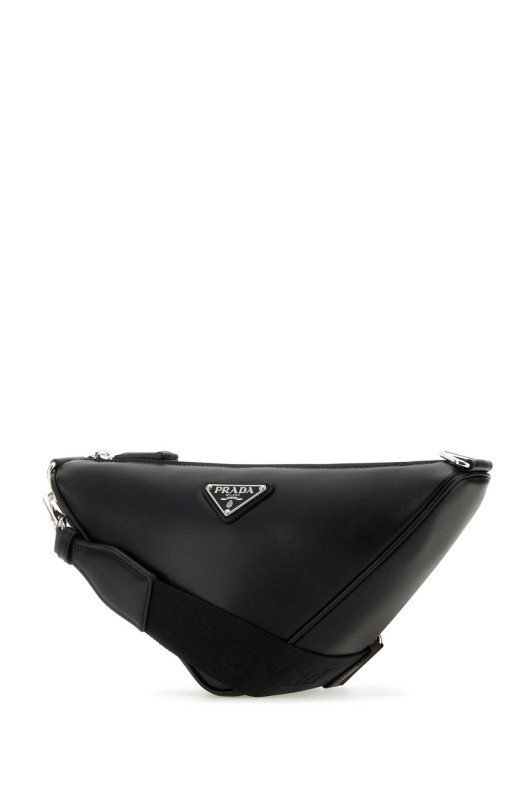 Black leather Triangle crossbody bag Black PRADA (2VH155VOLO2DDJ)