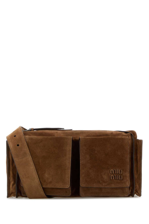 Коричневая замшевая сумка-кроссбоди MIU MIU (5BC205VPOO2CSS)