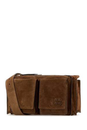 Brown suede Utilitaire crossbody bag MIU MIU (5BC205VPOO2CSS)