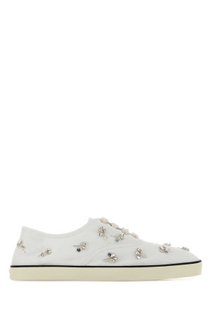 White drill sneakers Black MIU MIU (5E370EF005V6B)