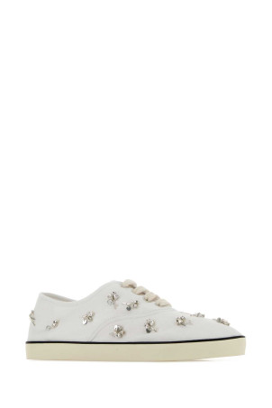 White drill sneakers Black MIU MIU (5E370EF005V6B)