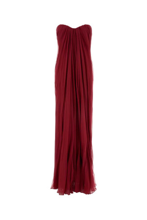 Tyrian purple silk long dress ALEXANDER MCQUEEN (842937QBABX)