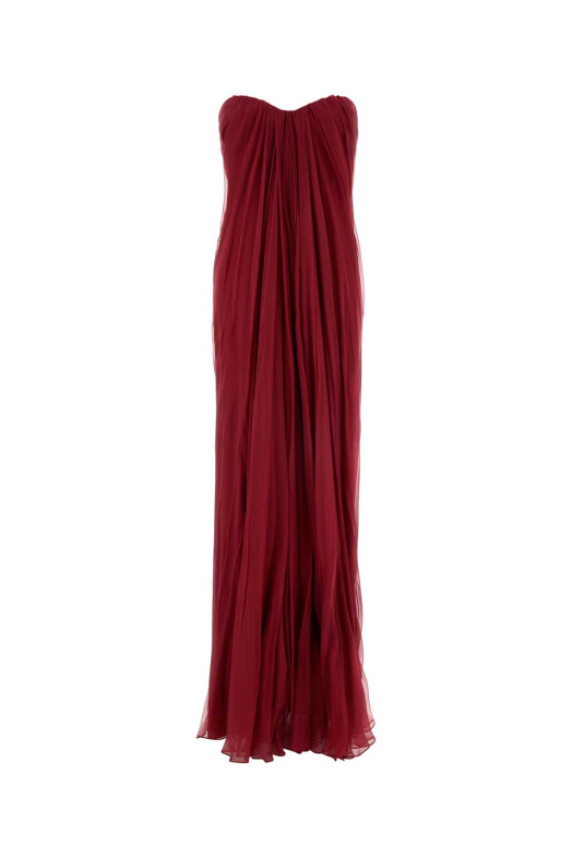 Tyrian purple silk long dress ALEXANDER MCQUEEN (842937QBABX)