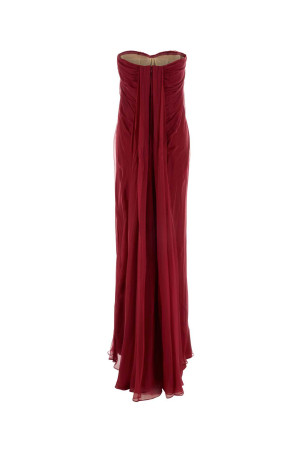Tyrian purple silk long dress ALEXANDER MCQUEEN (842937QBABX)