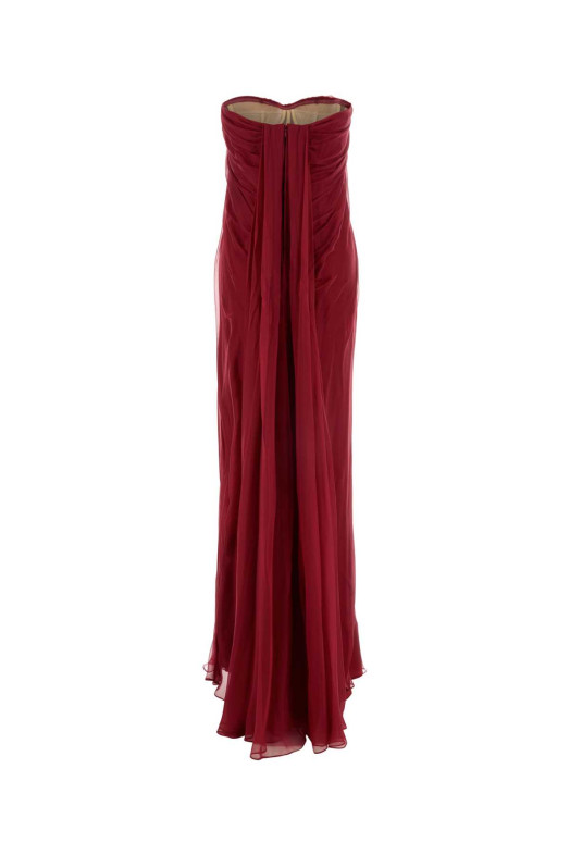 Tyrian purple silk long dress ALEXANDER MCQUEEN (842937QBABX)