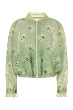Green organza bomber jacket FENDI (FJ7711AW9F)