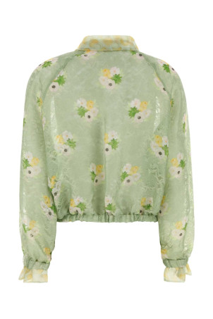 Green organza bomber jacket FENDI (FJ7711AW9F)