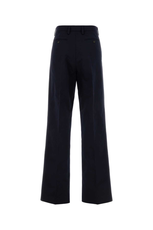 Хлопковые брюки темно-синего цвета PRADA (P207KSOOO10YP)