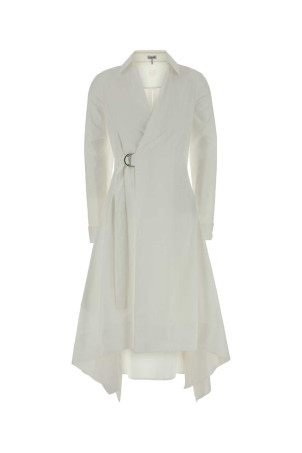 White poplin shirt dress White LOEWE (S359Y09XJL)