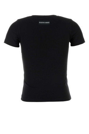 Black cotton t-shirt MARINE SERRE (WTT012ACJER0008)
