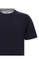 Двухслойная футболка синего цвета BRUNELLO CUCINELLI M0B137427CD325