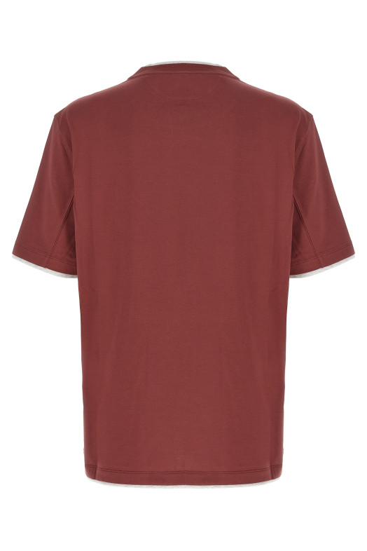 Двухслойная футболка синего цвета BRUNELLO CUCINELLI M0B137427CMJ53